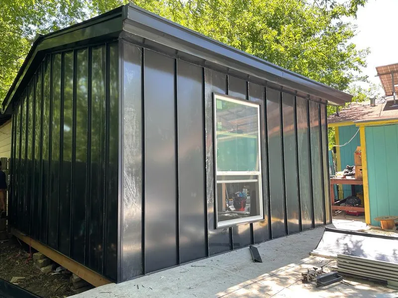 Black standing seam metal wall panels for Metal Roof Installation in Wyndham